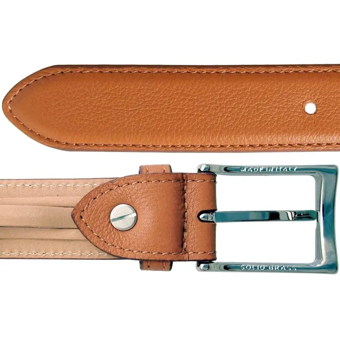 30 mm Textured Leather Belt Tawny