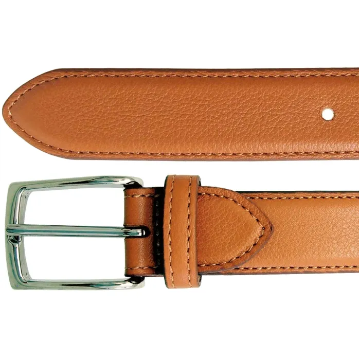 30 mm Textured Leather Belt Tawny