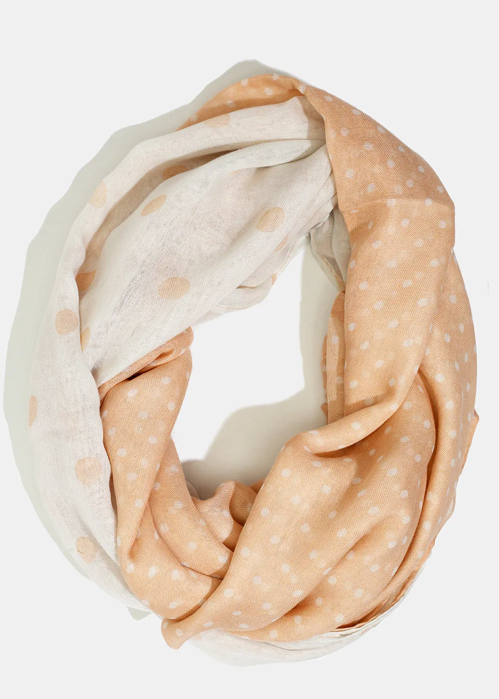 A  Polka Dots Peach Lightweight Scarf