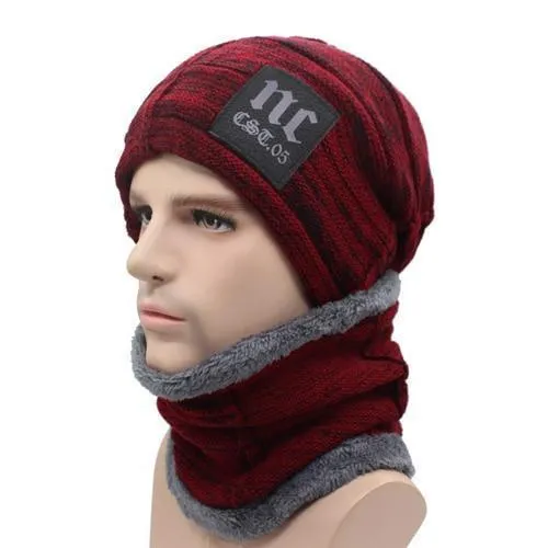 AETRUE Winter Knitted Hat Beanies Men Women Scarf Caps