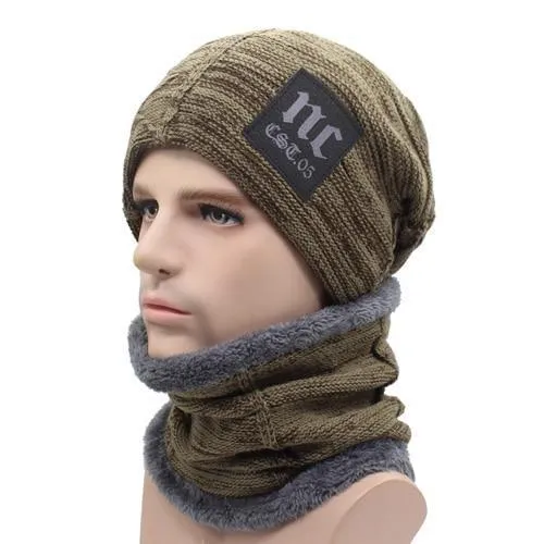 AETRUE Winter Knitted Hat Beanies Men Women Scarf Caps