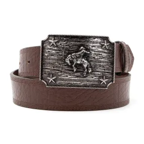 AndWest Men's Iconic Bronc Rider Plaque Buckle Belt