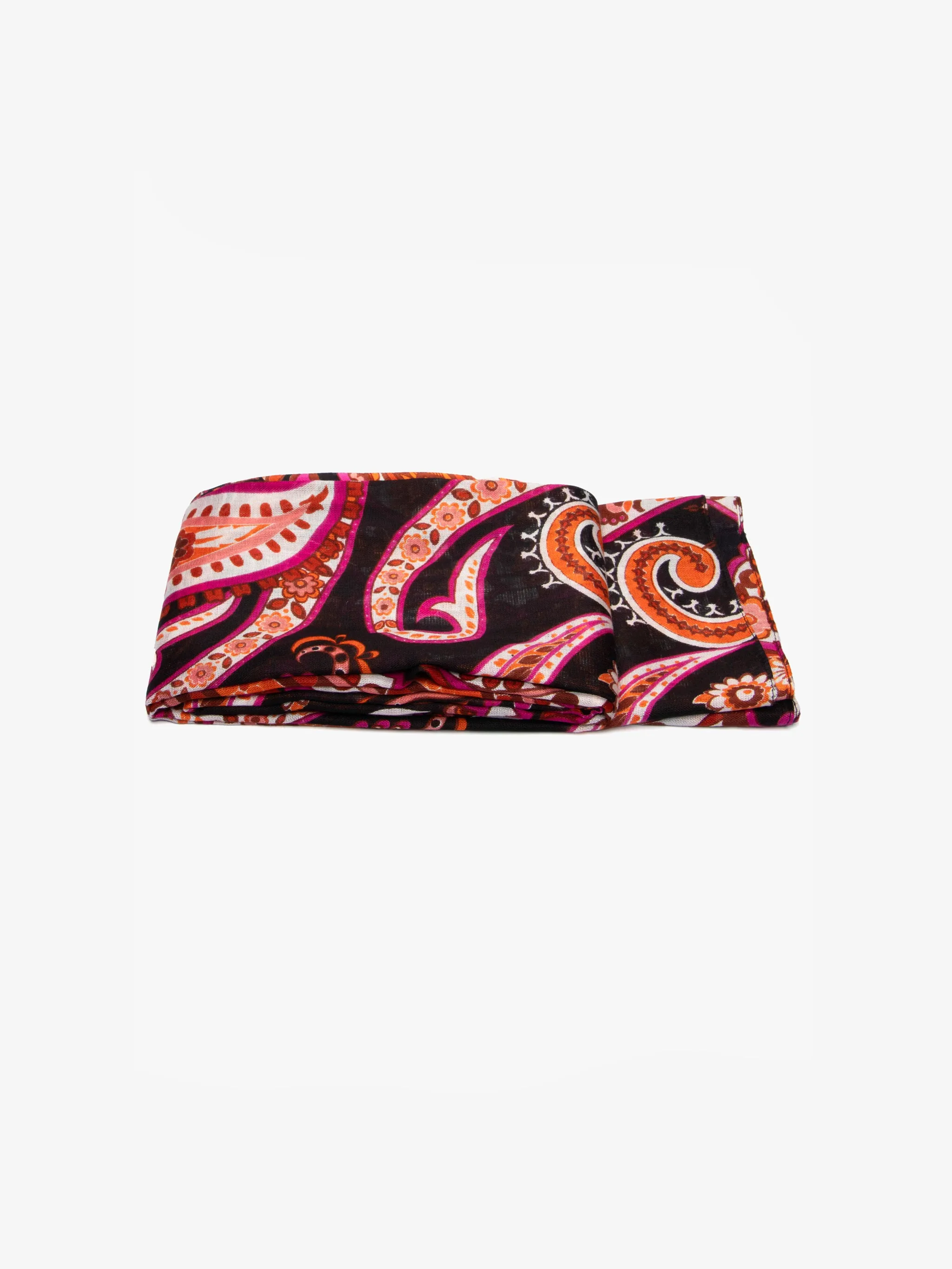 Ashton Lightweight Scarf - Burnt Orange, Paisley