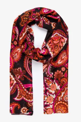 Ashton Lightweight Scarf - Burnt Orange, Paisley