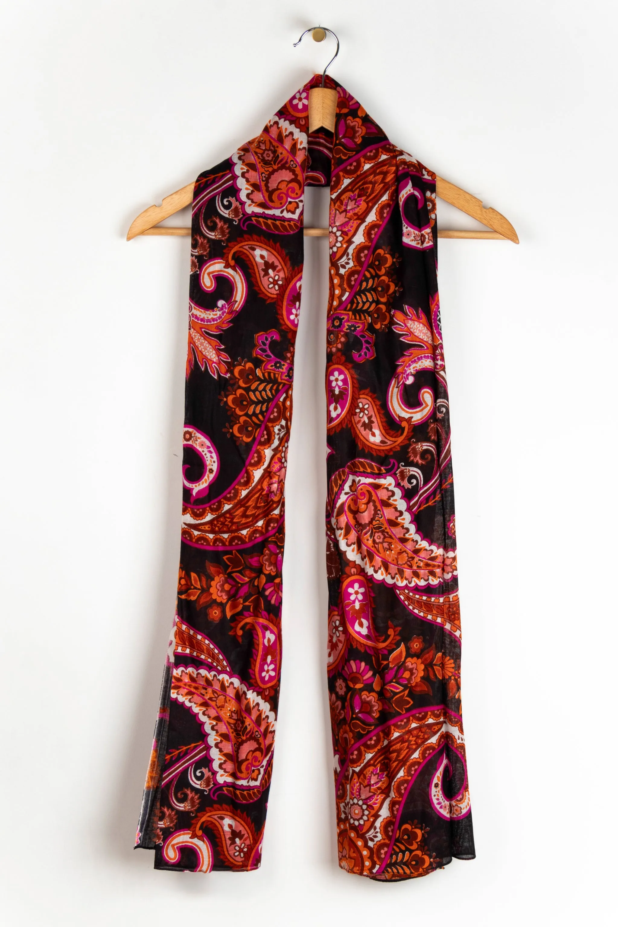 Ashton Lightweight Scarf - Burnt Orange, Paisley