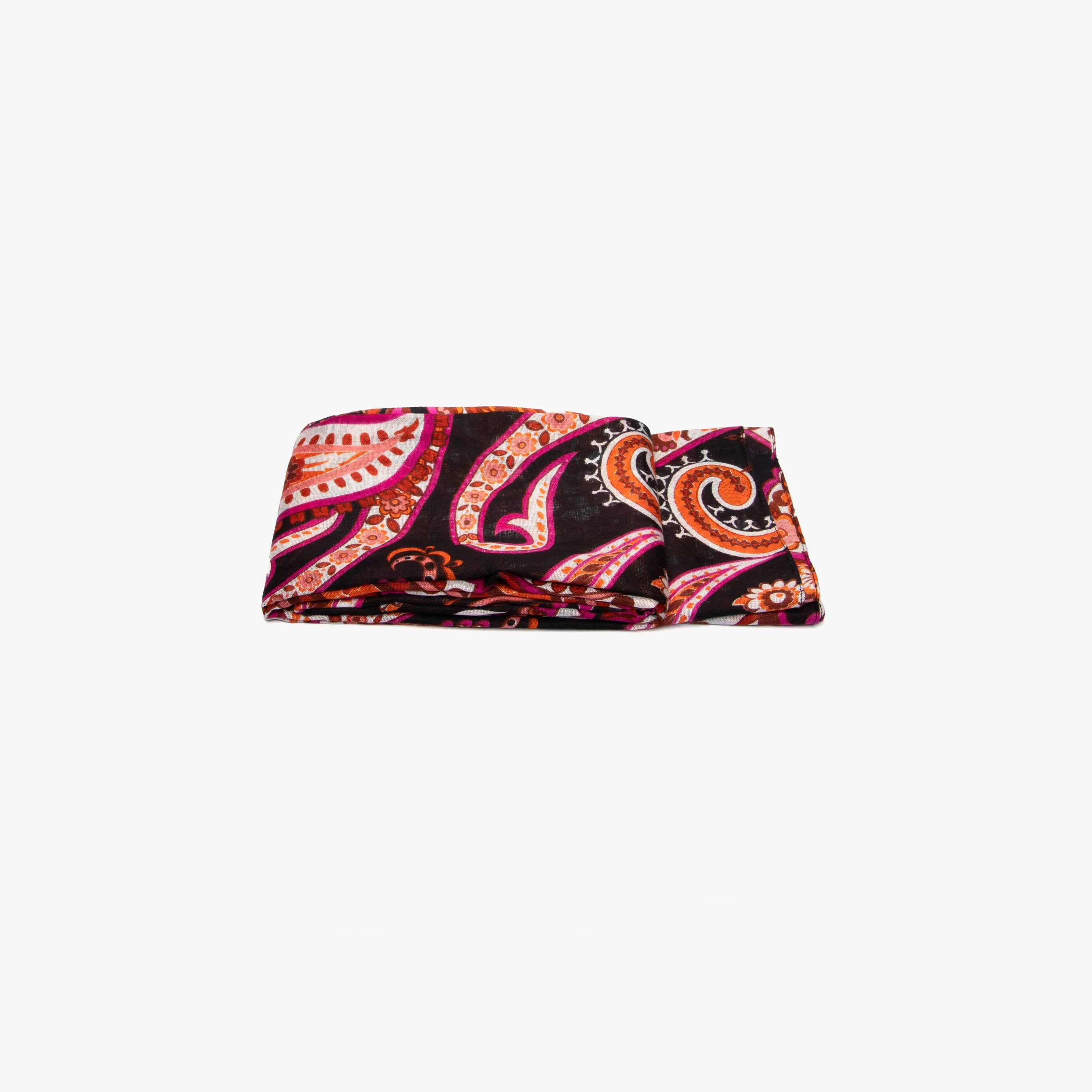 Ashton Lightweight Scarf - Burnt Orange, Paisley