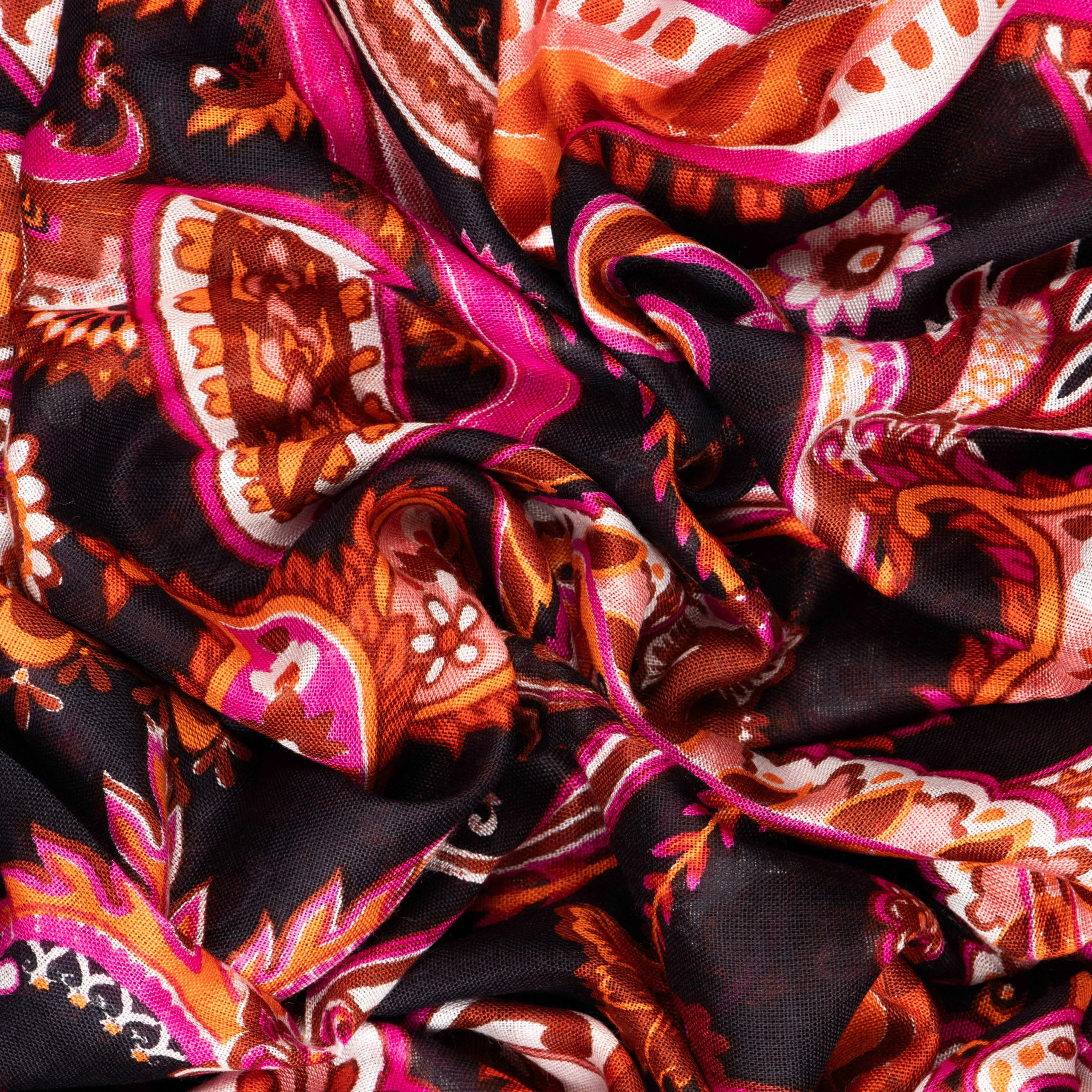 Ashton Lightweight Scarf - Burnt Orange, Paisley