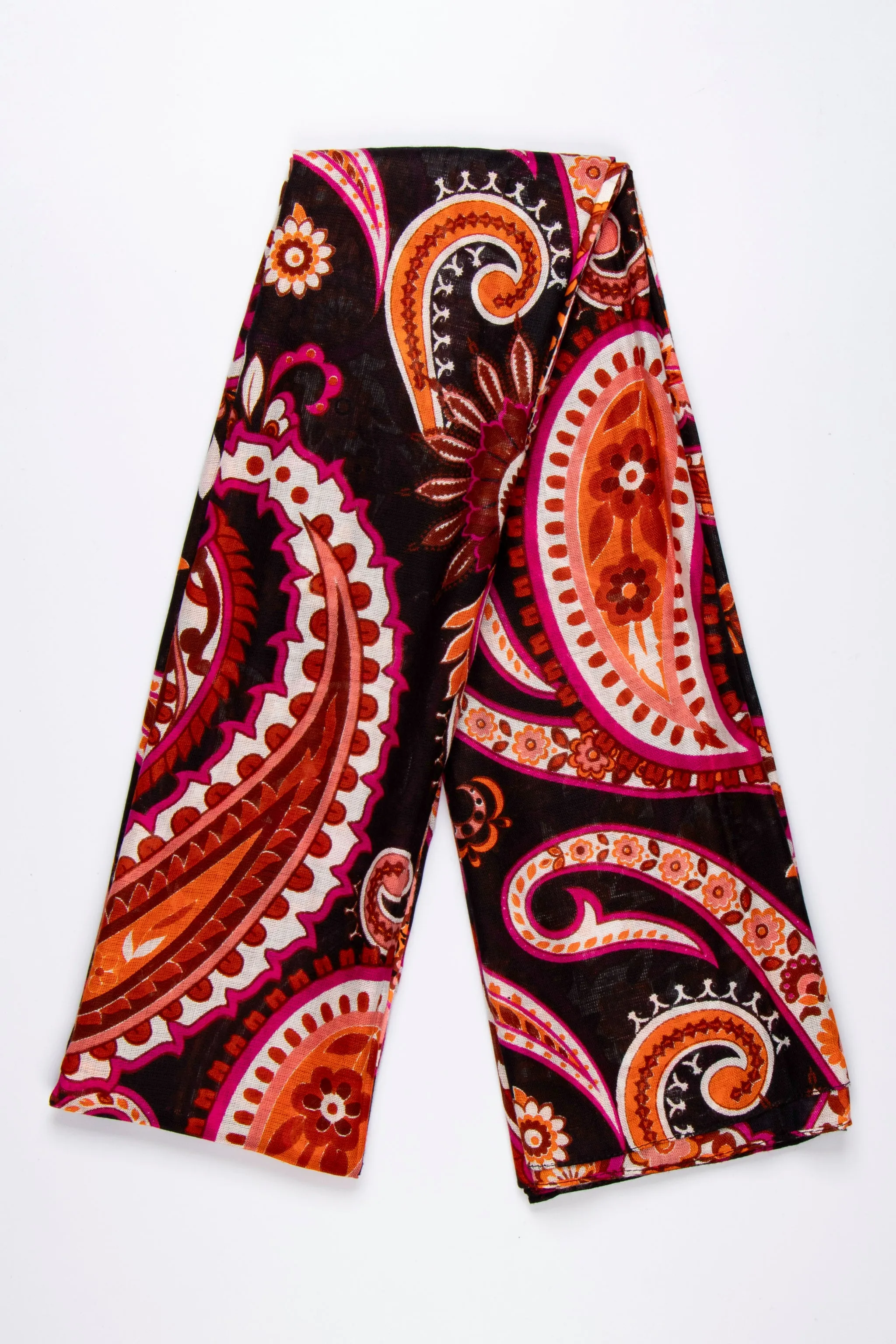 Ashton Lightweight Scarf - Burnt Orange, Paisley