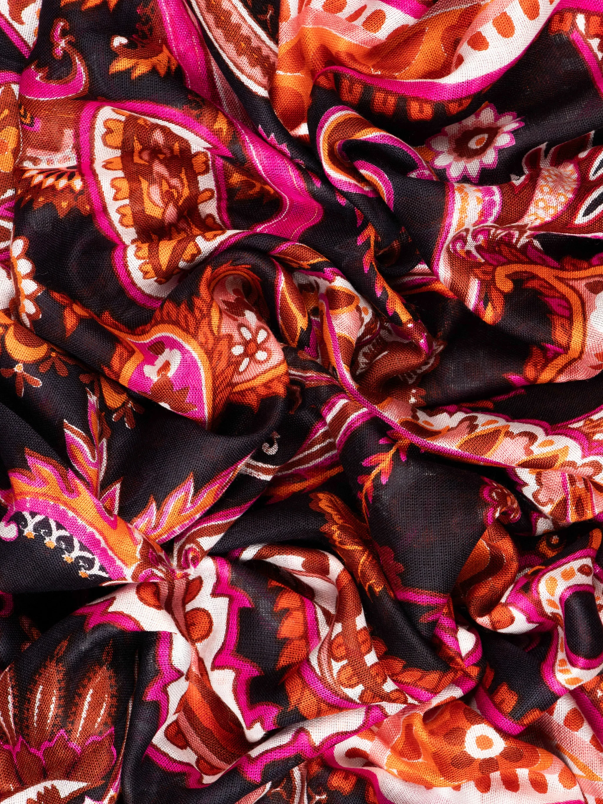 Ashton Lightweight Scarf - Burnt Orange, Paisley