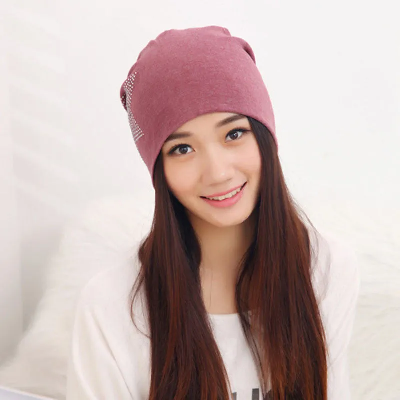 Autumn Fashion New Knit Baggy Beanie Hat with Star Female Warm Winter Hats for Girls Women Beanies Bonnet Head Cap