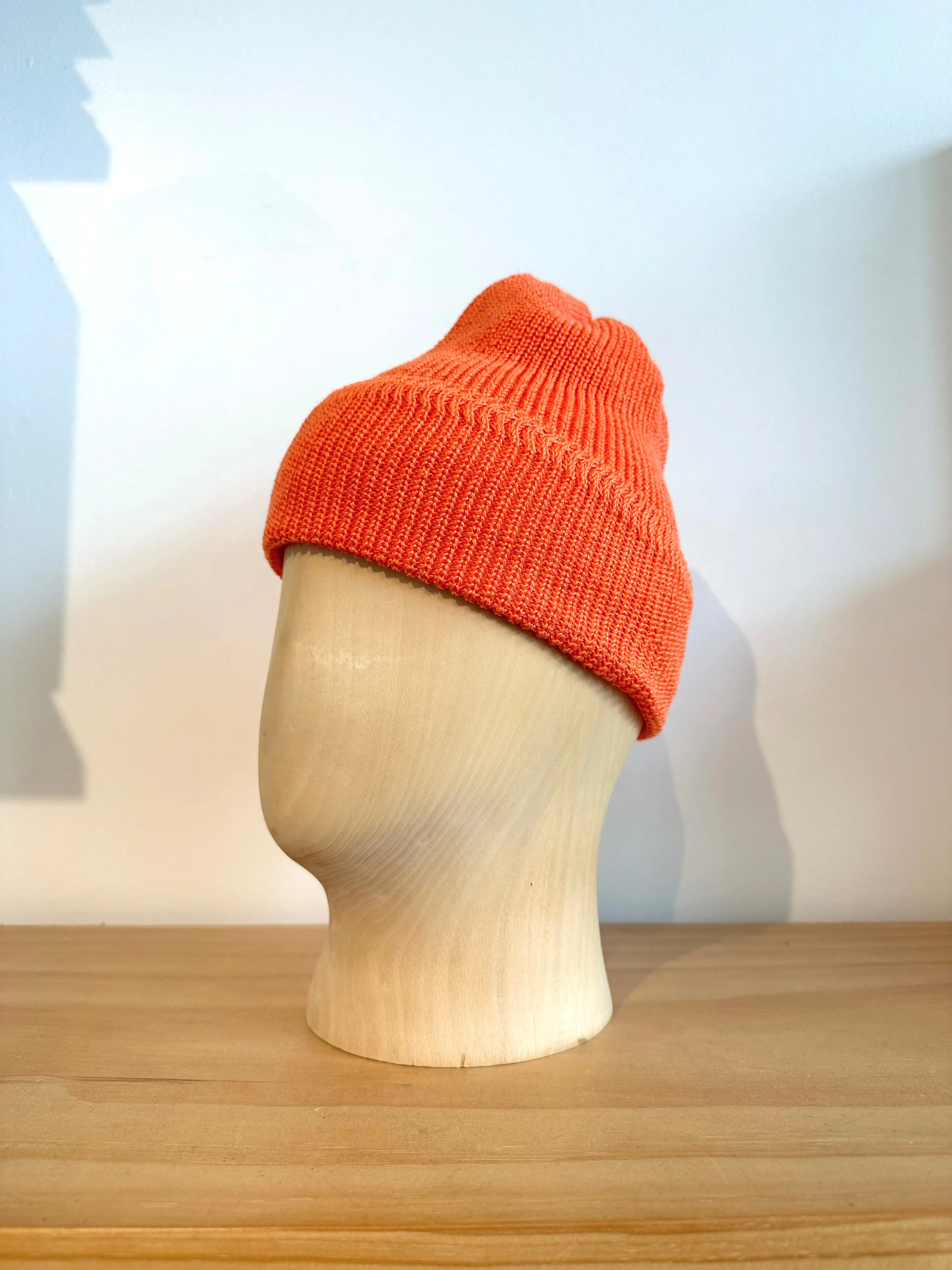 Cableami Orange Linen Waffle Knit Cap