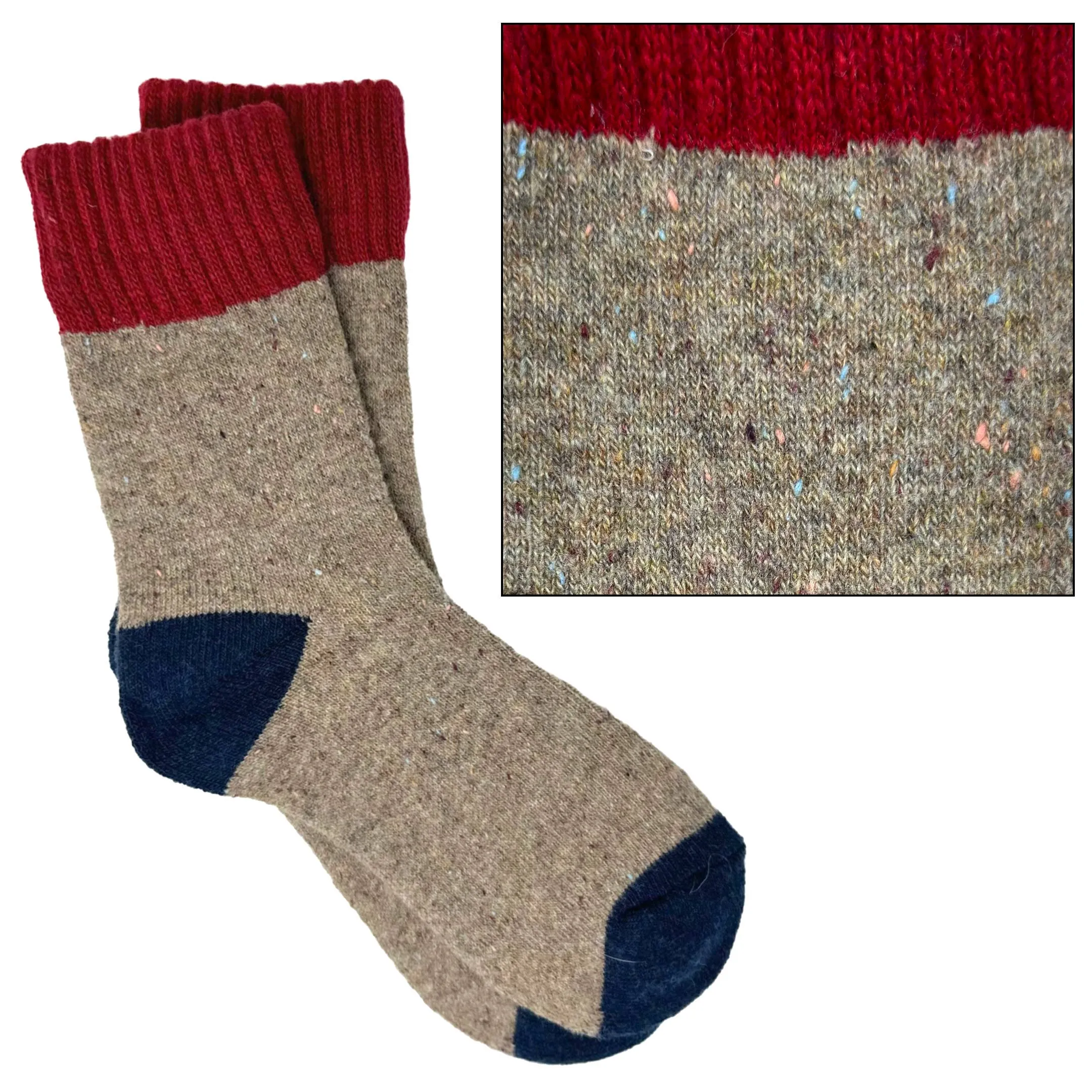 Camilla Socks: Burnt Orange/Navy