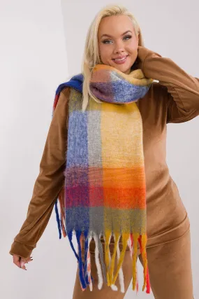 Chic Fringed Plaid Wrap for Stylish Warmth