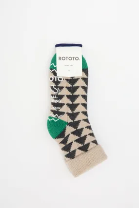 Comfy Room Socks Sankaku Charcoal/Green