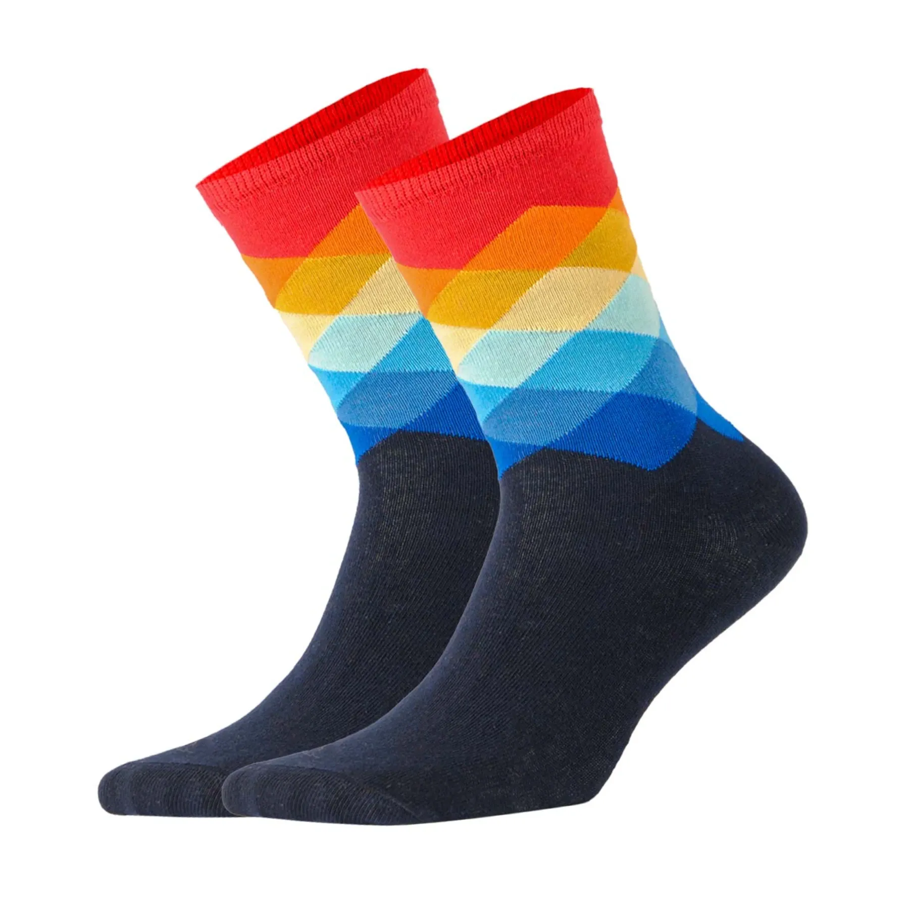 Cotton, Colourful, Diamond Patterned Socks