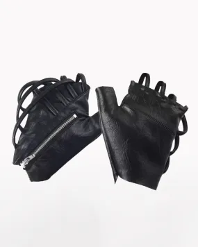 Cyberpunk Functional Zipper Motorcycle Fingerless Gloves