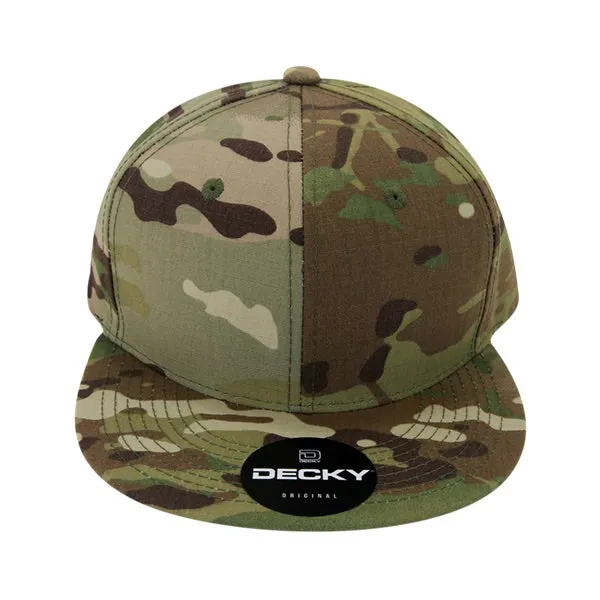 Decky 6302 - MultiCam Snapback Hat, Camo Flat Bill Cap - CASE Pricing