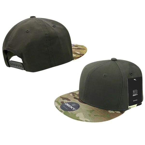 Decky 6302 - MultiCam Snapback Hat, Camo Flat Bill Cap - CASE Pricing