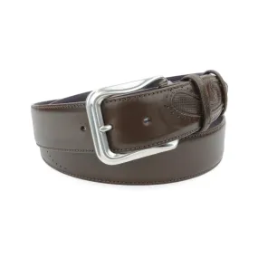 Deep Choc 'Silverado' Burnished Scallop Prong Belt