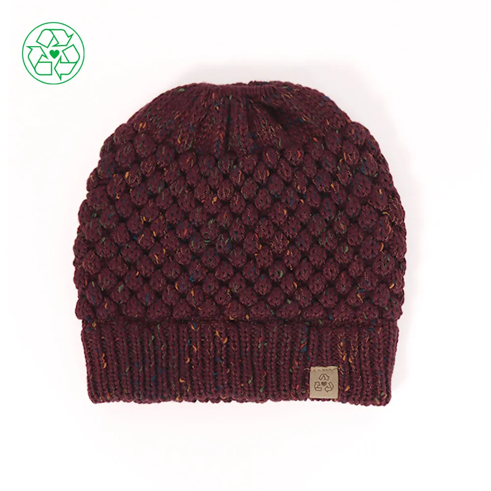 Demi Recycled Knit Ponytail Beanie