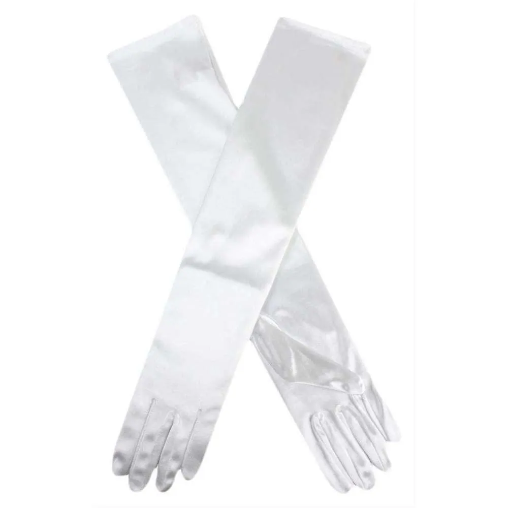 Dents Long Satin Elbow Length Evening Gloves - Ivory