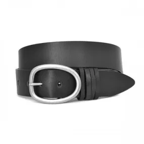 EDWIN - Mens Black Leather Dress Belt