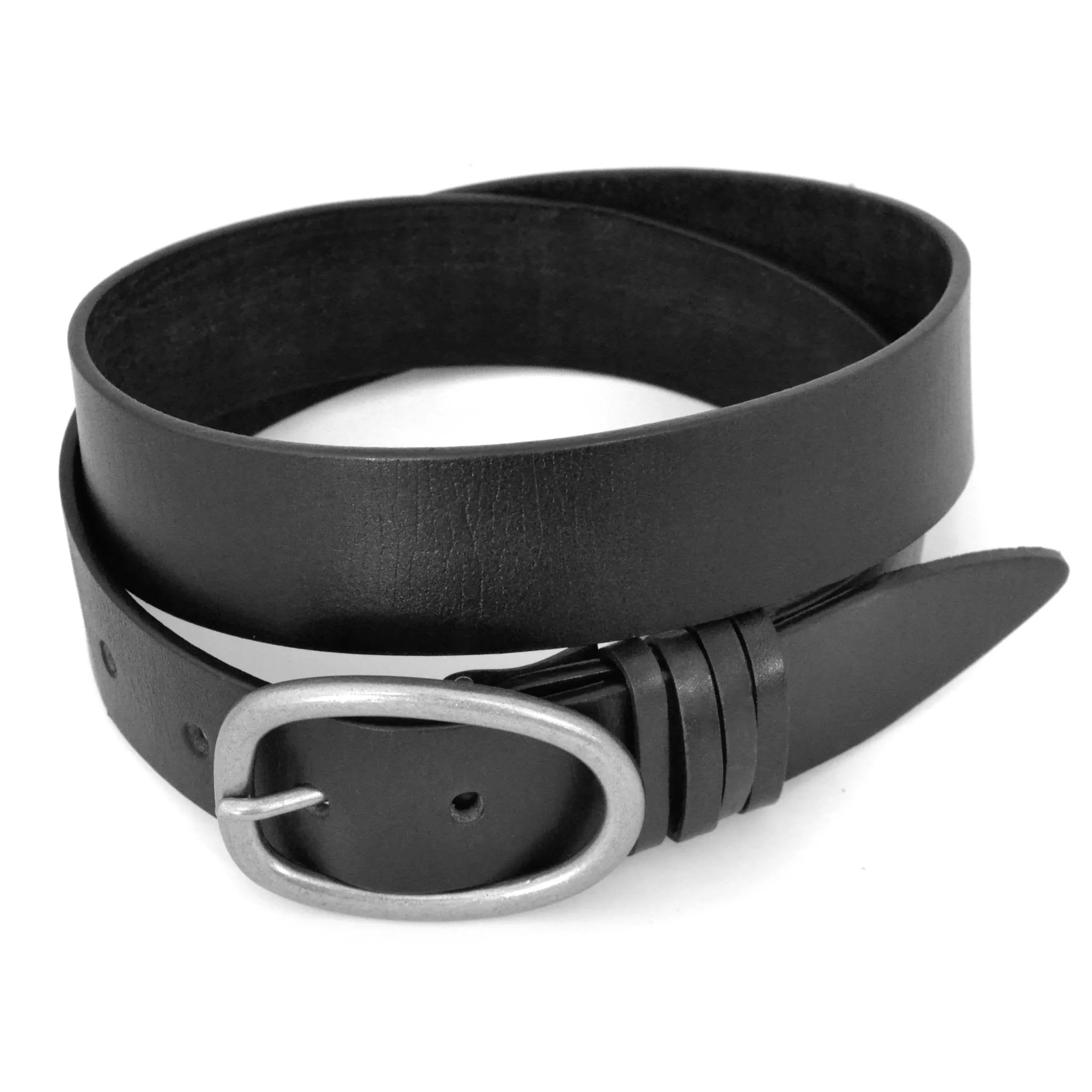 EDWIN - Mens Black Leather Dress Belt