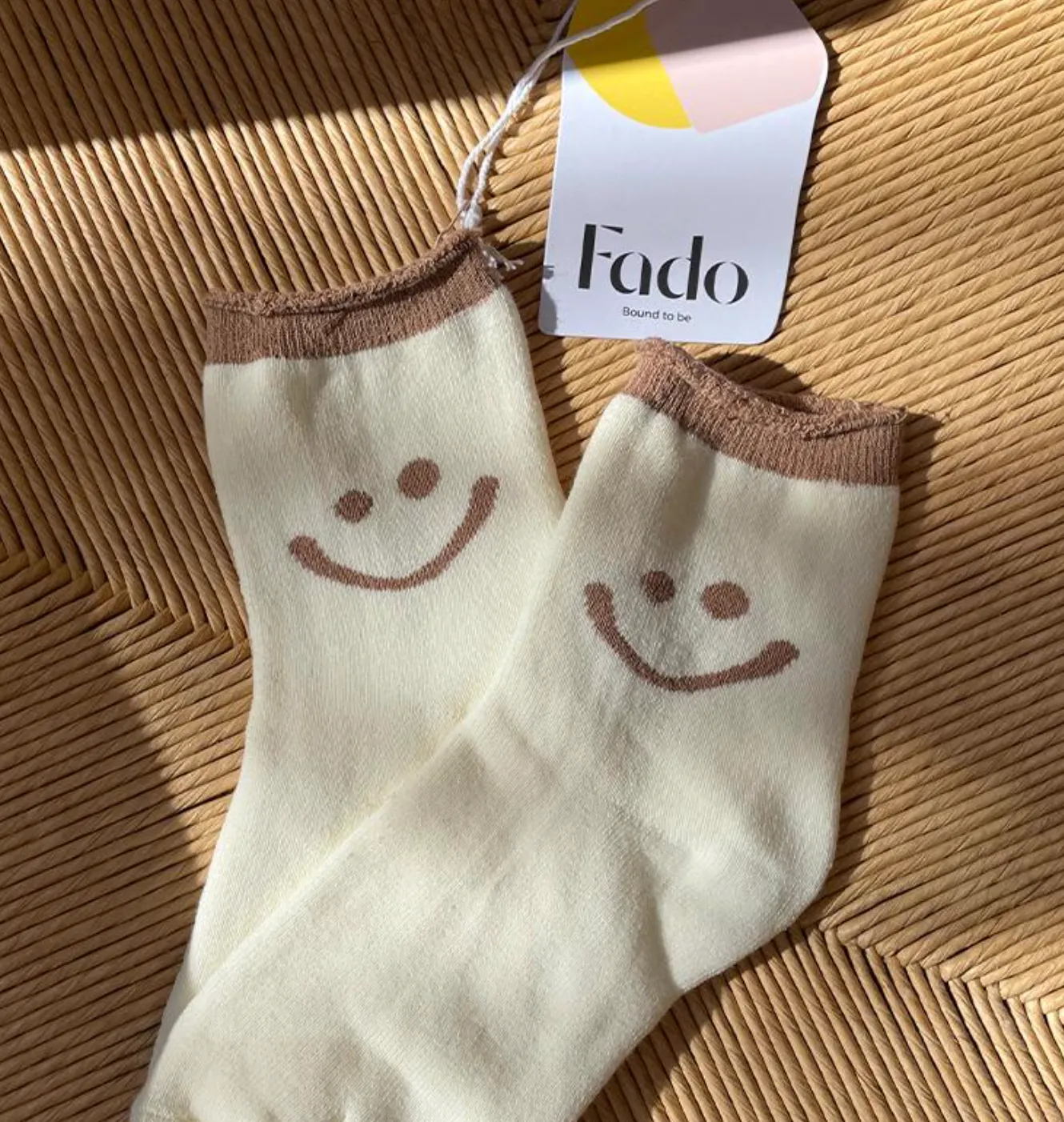 Fado Smiley Socks ~ Neutrals