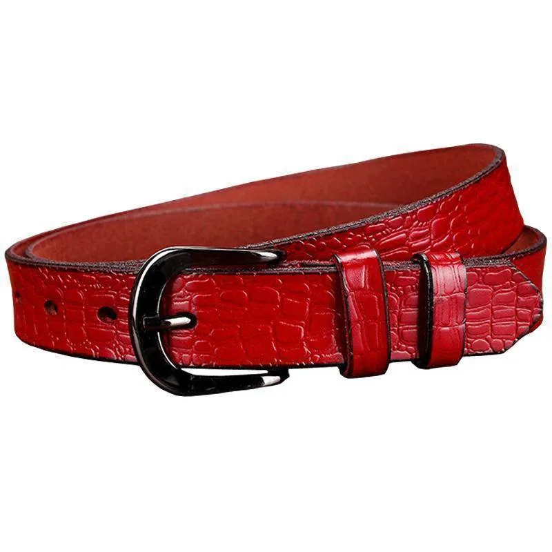 Fashion Belts for women Genuine leather belt woman High quality Designer Crocodile second layer Cow skin strap female for jeans