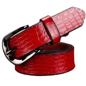 Fashion Belts for women Genuine leather belt woman High quality Designer Crocodile second layer Cow skin strap female for jeans