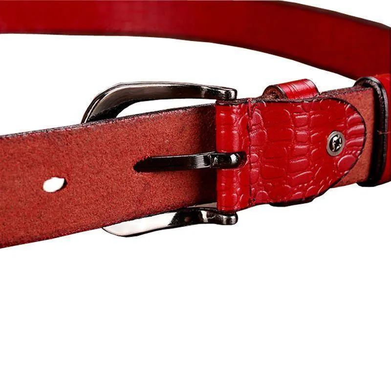 Fashion Belts for women Genuine leather belt woman High quality Designer Crocodile second layer Cow skin strap female for jeans