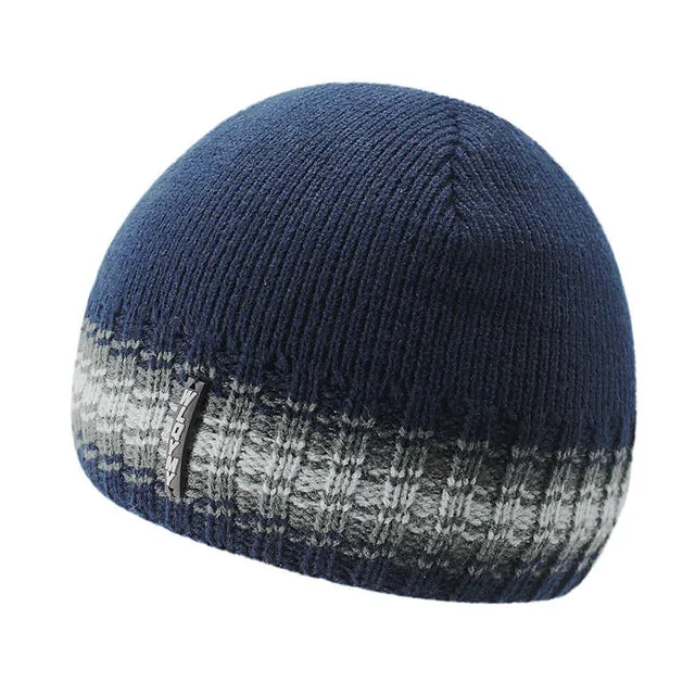 Fashion Knitted Beanie Hats for Men with Velvet Inside - Red,Gray,Blue,Coffee,Black