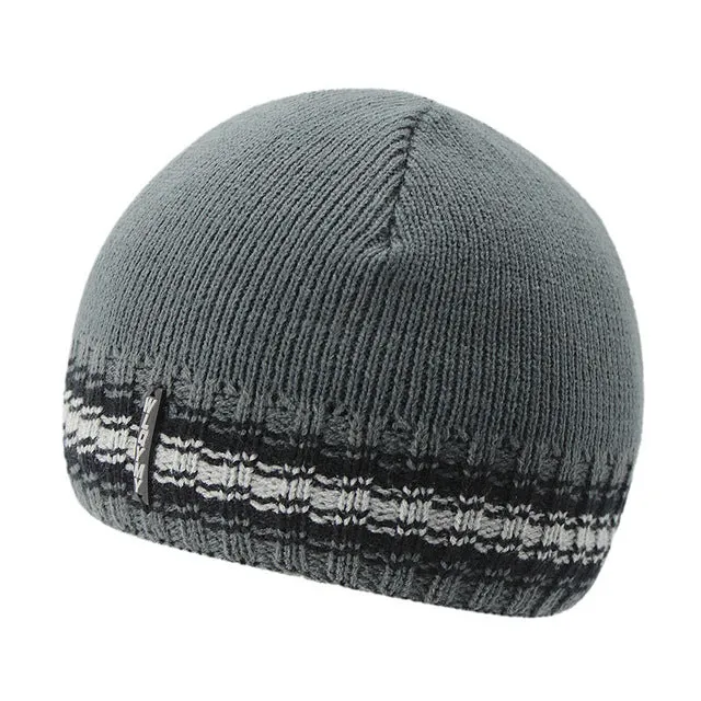 Fashion Knitted Beanie Hats for Men with Velvet Inside - Red,Gray,Blue,Coffee,Black