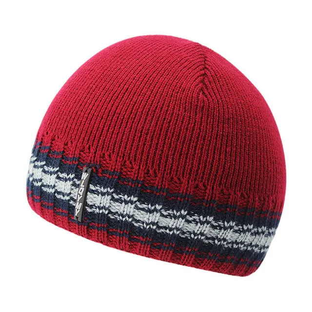 Fashion Knitted Beanie Hats for Men with Velvet Inside - Red,Gray,Blue,Coffee,Black