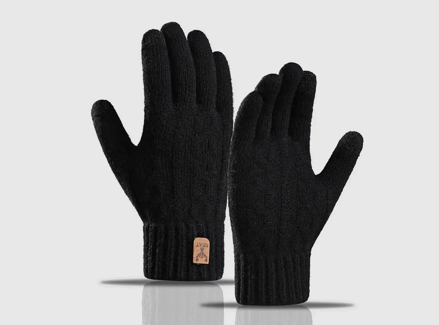 FitVille Knitted Wool Touchscreen Texting Functional Gloves (Unisex)