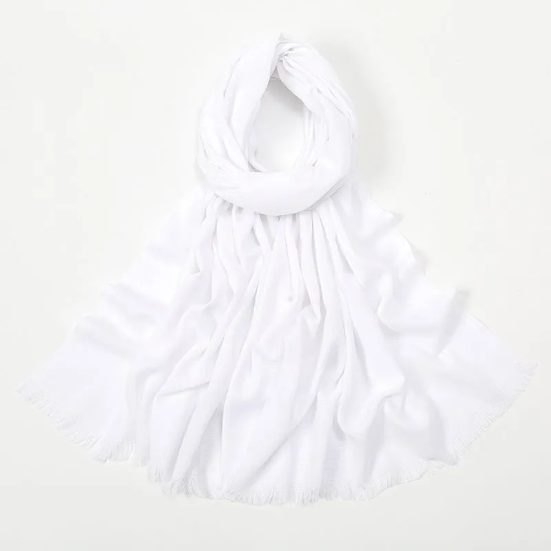 Flat Slub Cotton Solid Color Scarf Breathable Monochrome