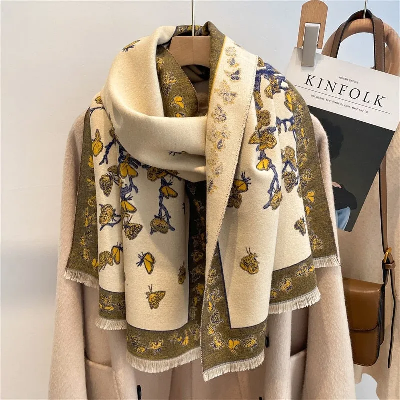 Floral Print Winter Scarf