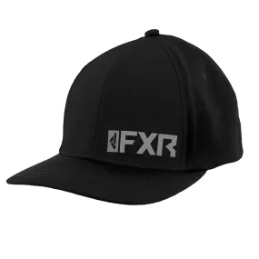 FXR  Black Grey Evo Hat Comfort Flex-Band Pre Curved Brim Welded Logo Casual