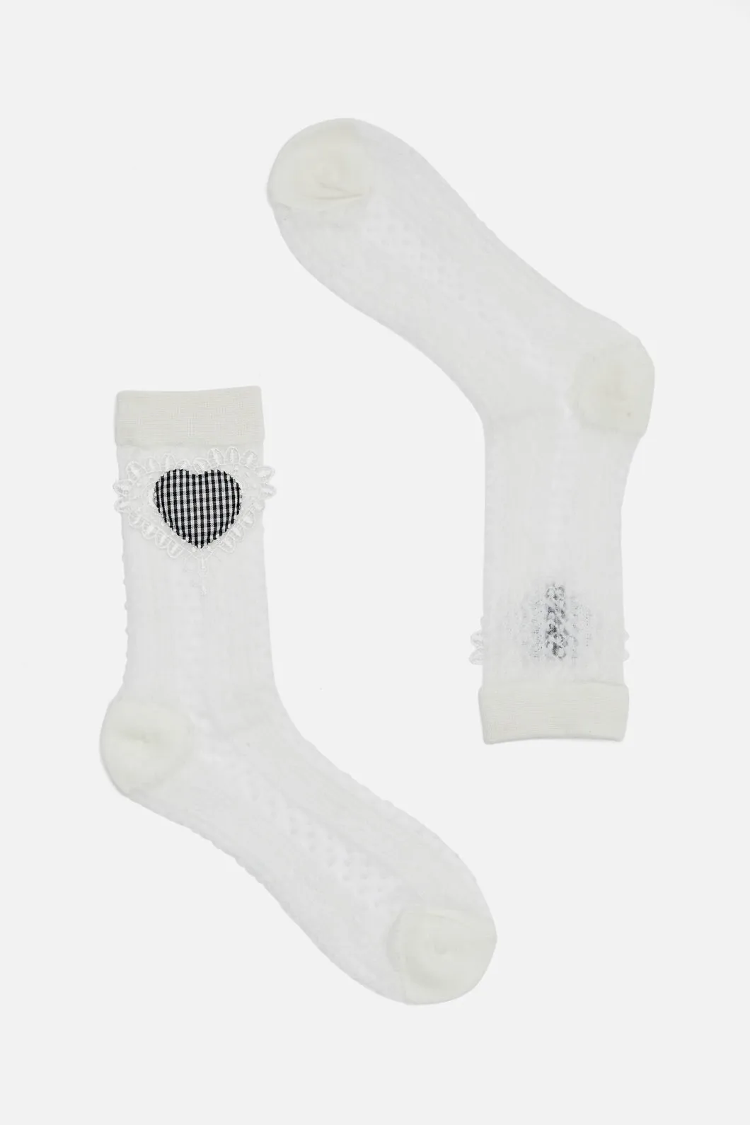 Heart Applique Socks