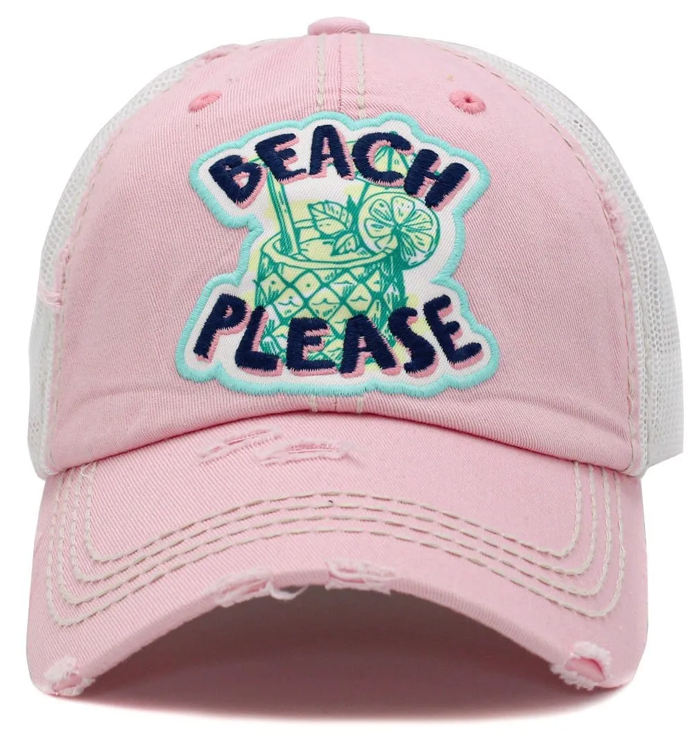 KBV1431 "Beach Please" Vintage Distressed Ballcap