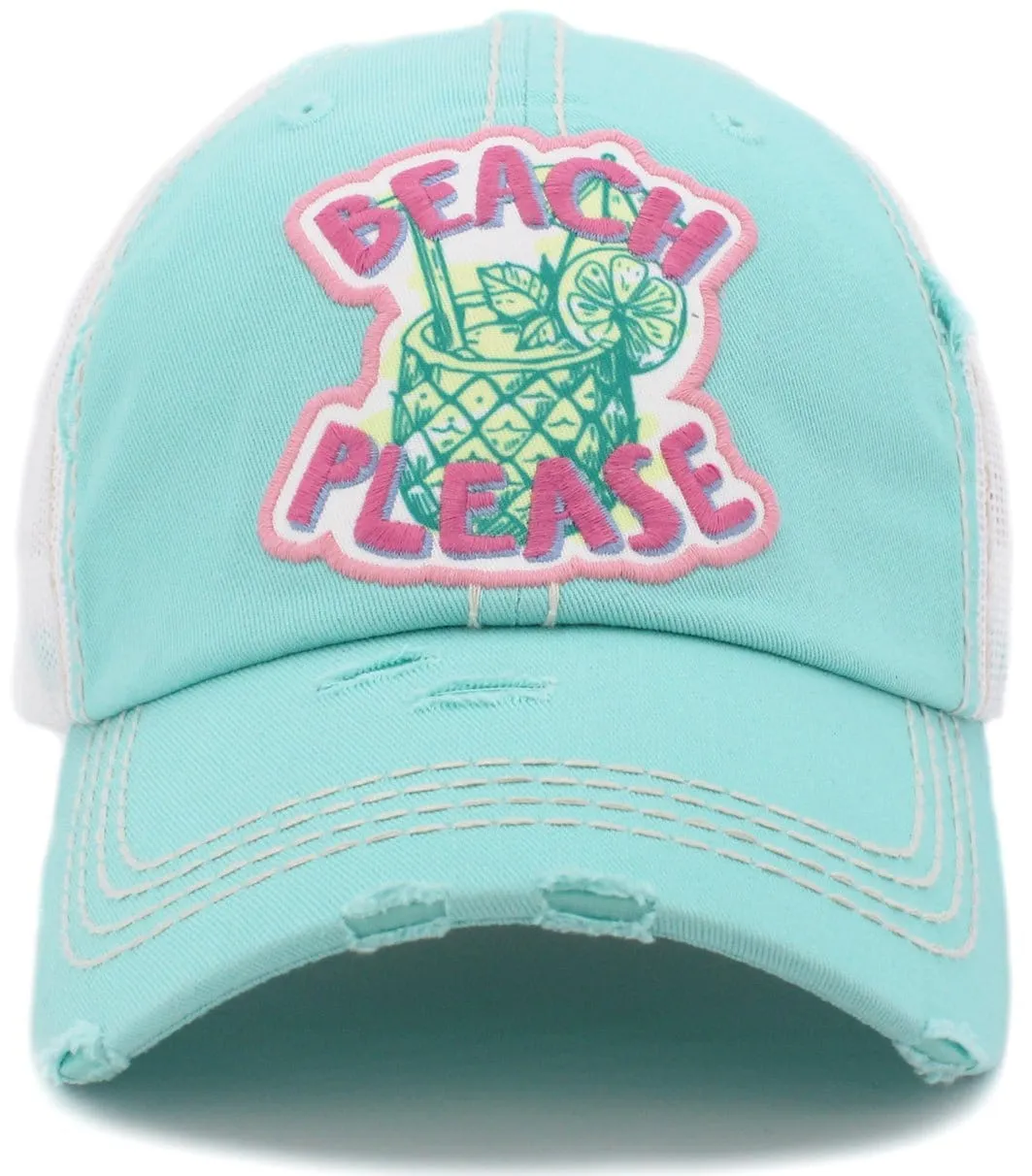 KBV1431 "Beach Please" Vintage Distressed Ballcap