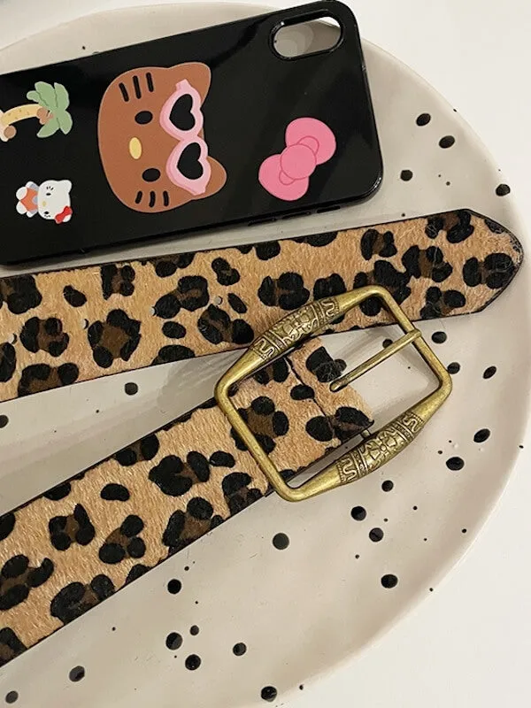 Leopard print edgy subculture belt