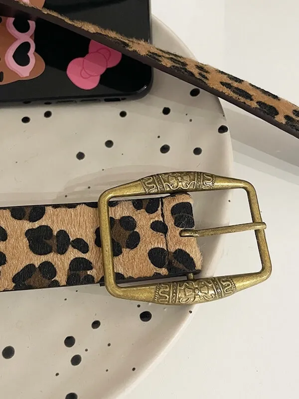 Leopard print edgy subculture belt