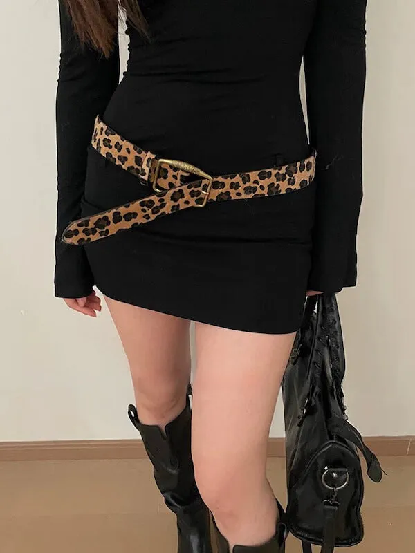 Leopard print edgy subculture belt