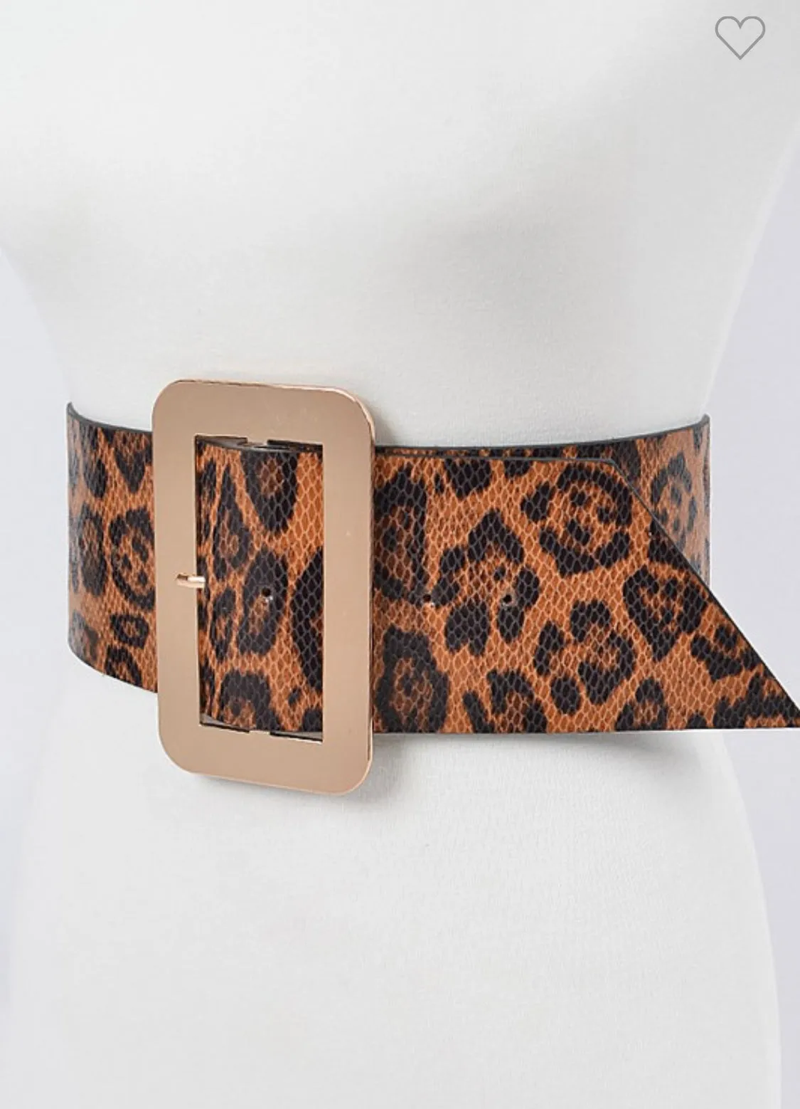 Leopard Rectangle Buckle Belt- Curvy