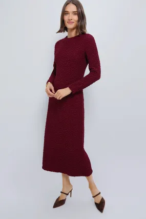 Maroon Textured Madison Midi Dress