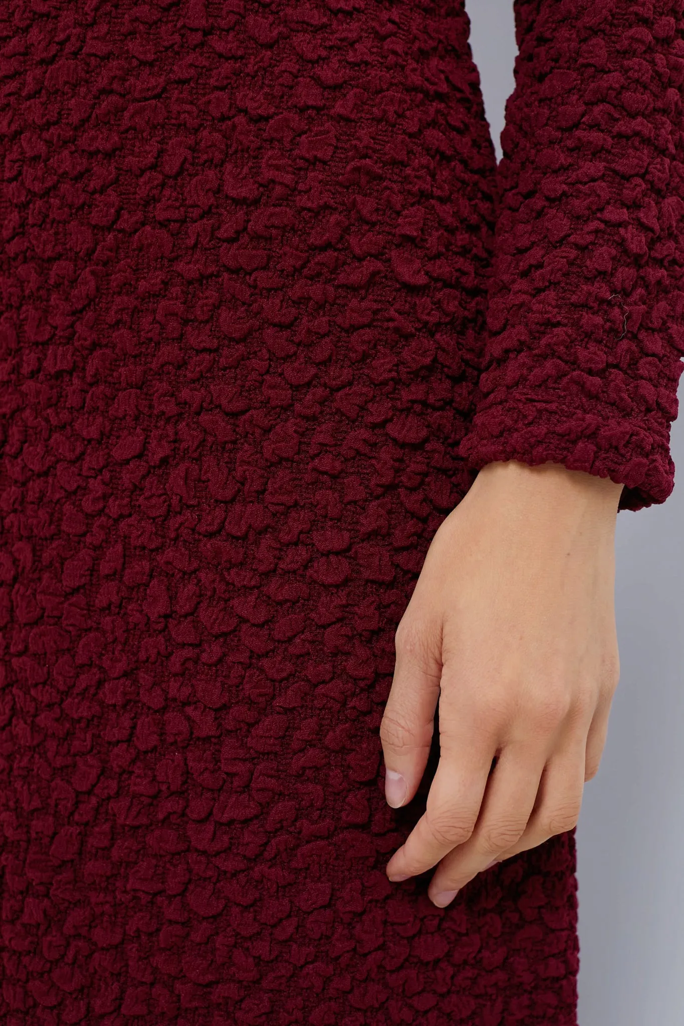 Maroon Textured Madison Midi Dress