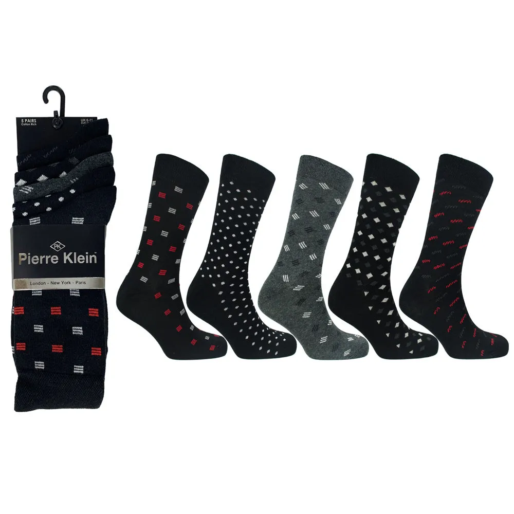 Men's 5 Pack Pierre Klein Assorted Socks