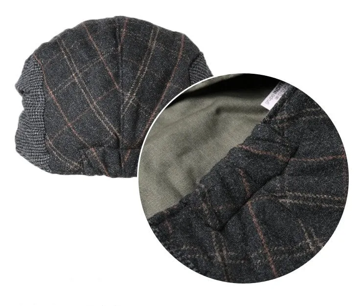 Men's Autumn/Winter Plaid Woolen Cap