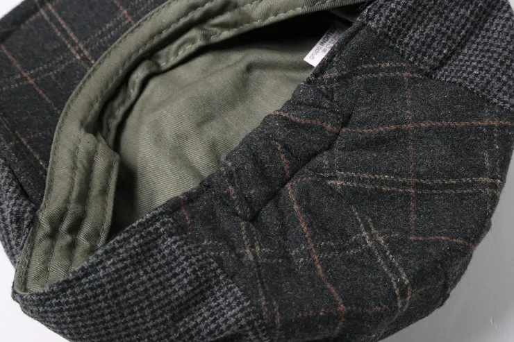 Men's Autumn/Winter Plaid Woolen Cap